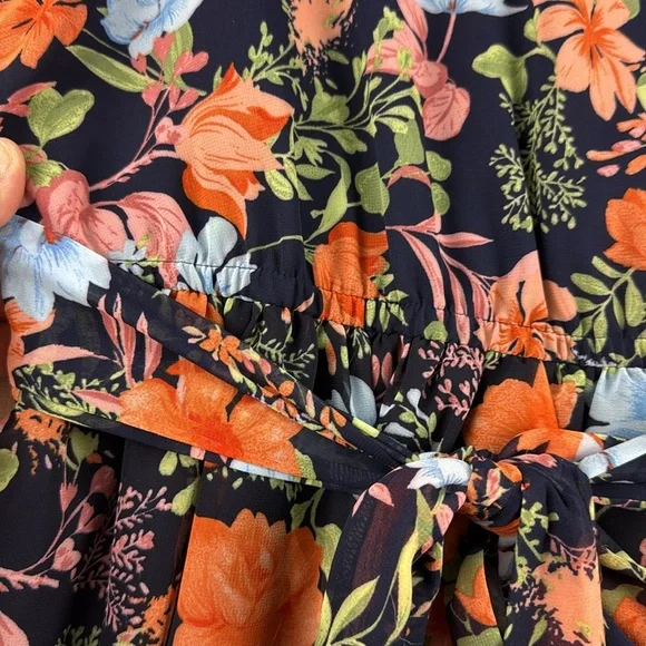 INC Dress Maxi Floral V Neck Women's Size 16 - Picture 3 of 6